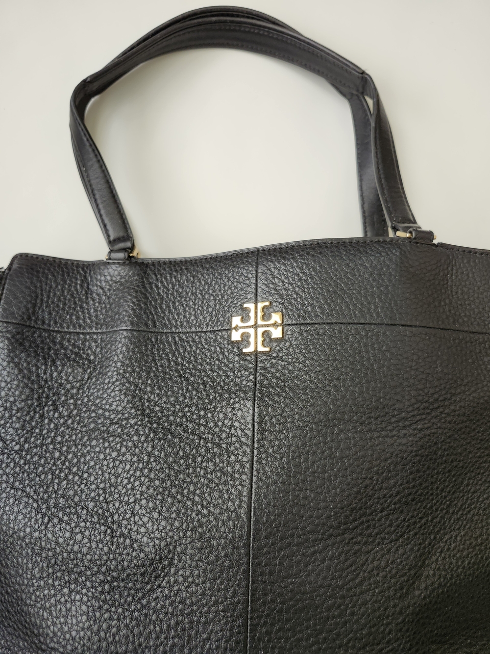 Tory Burch Black Pebbled Leather Tote